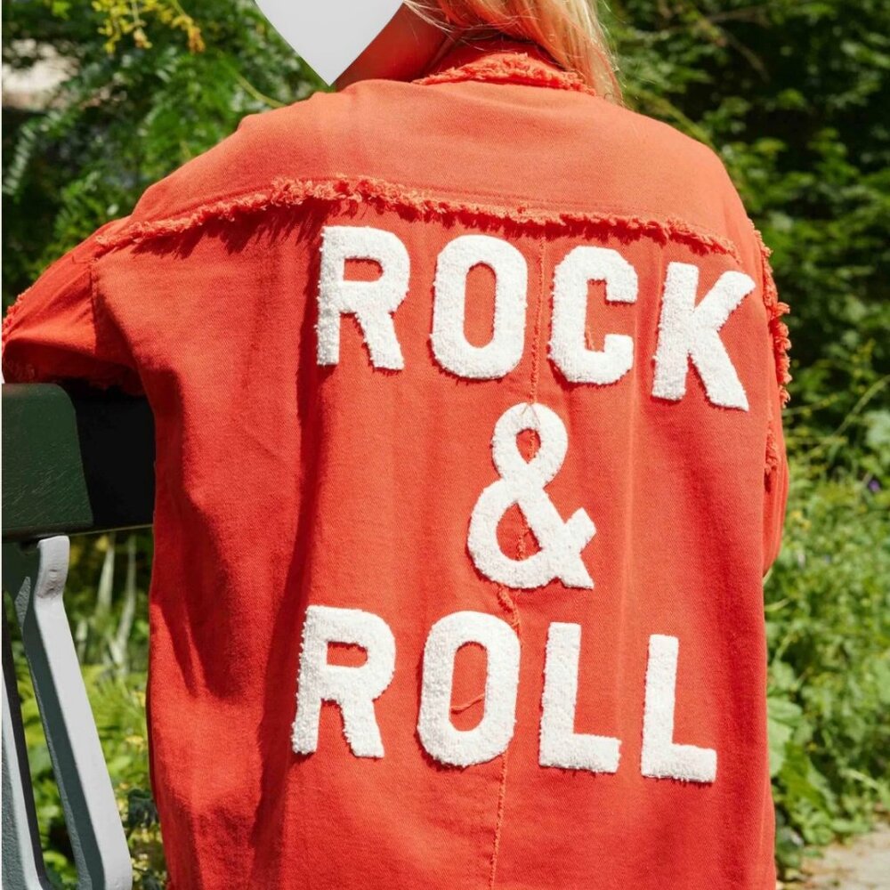 ELAN Limited Edition Rock & Roll 'Devan' Distressed Coral JACKET Size: M
